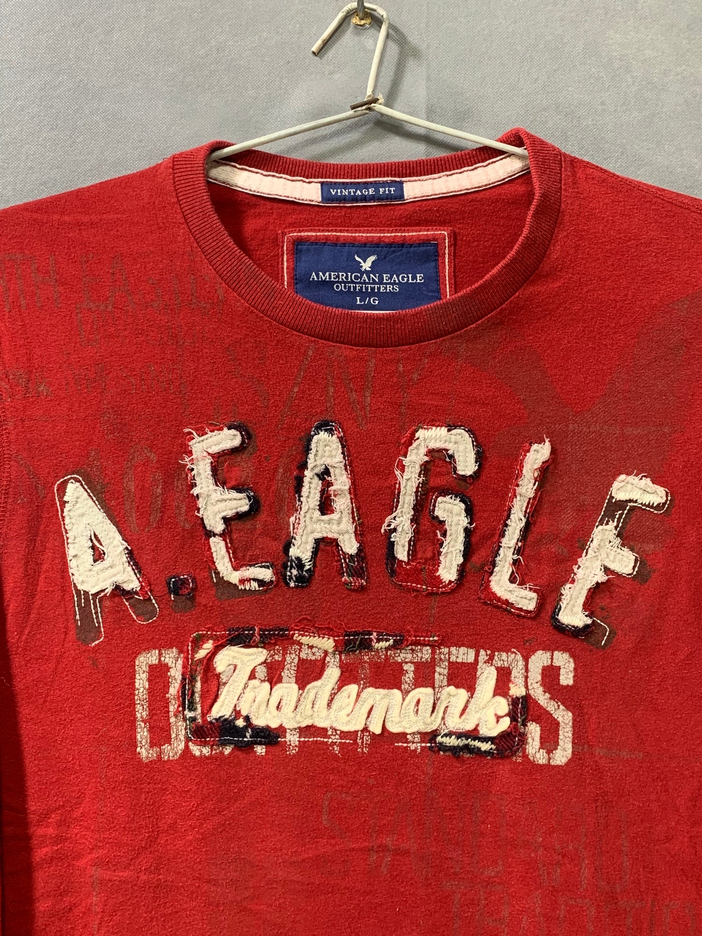 American Eagle Branded Original Red Cotton T Shirt For Men