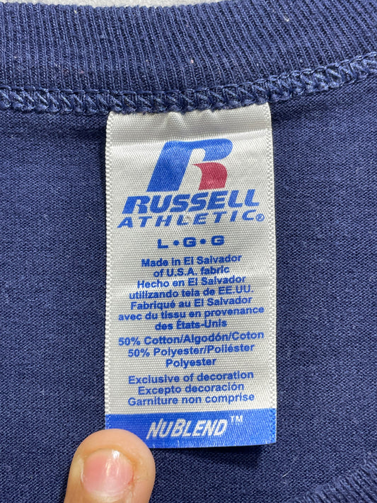 Russell Blue Cotton T Shirt For Men Large