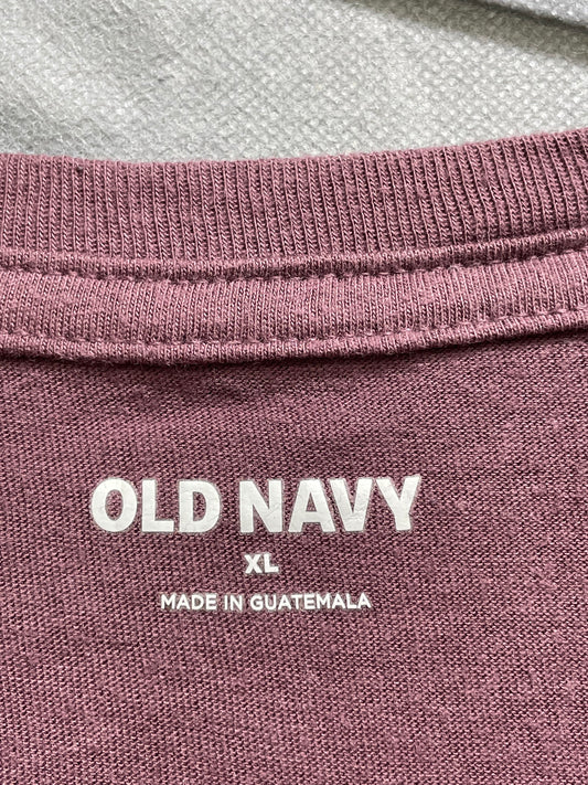 Old Navy Maroon Cotton T Shirt For Men Large