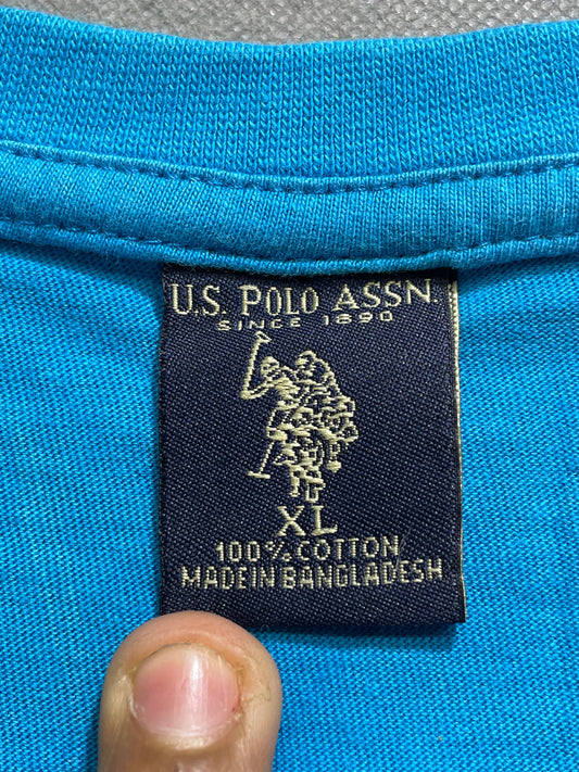 U.S Polo Assn Blue Cotton T Shirt For Men X Large