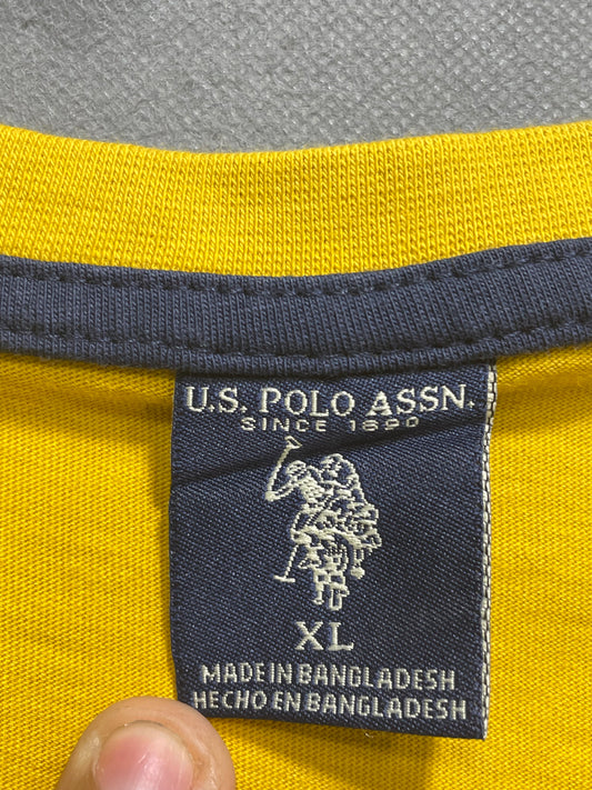 U.S Polo Assn Yellow Cotton T Shirt For Men X Large