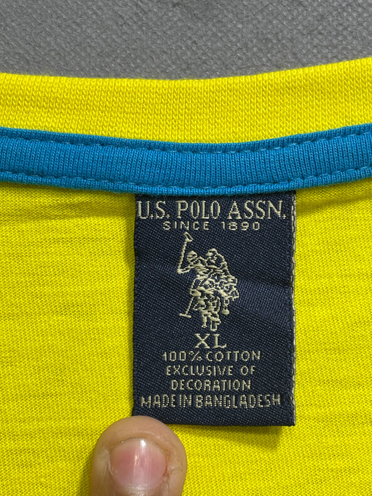 U.S Polo Assn Yellow Cotton T Shirt For Men X Large