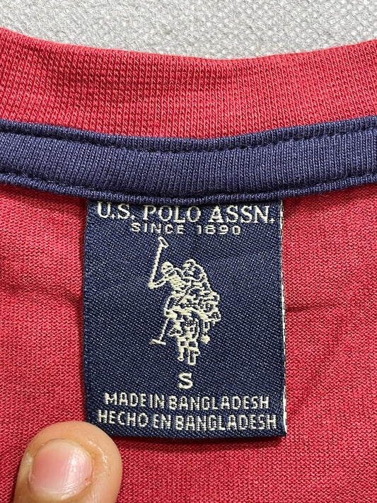 U.S Polo Assn Red Cotton T Shirt For Men Small