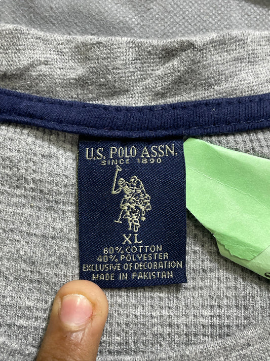 U.S Polo Assn Gray Cotton T Shirt For Men X Large