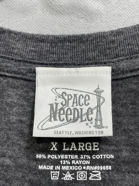Space Needle Gray Cotton T Shirt For Men X Large