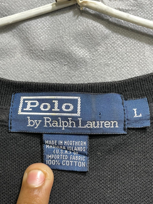 Polo Ralph Lauren Black Cotton T Shirt For Men Large