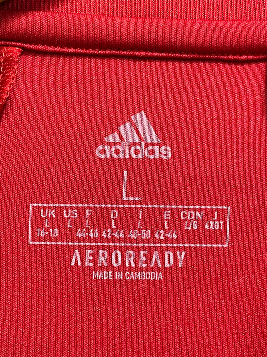 Adidas Red Cotton For Women T Shirt Large