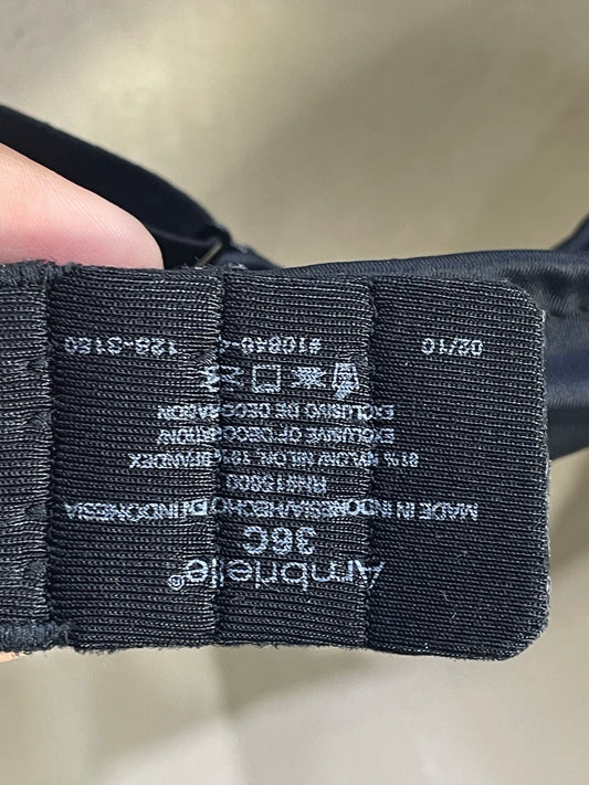 Ambrielle Black Sports Gym Bra For Women L