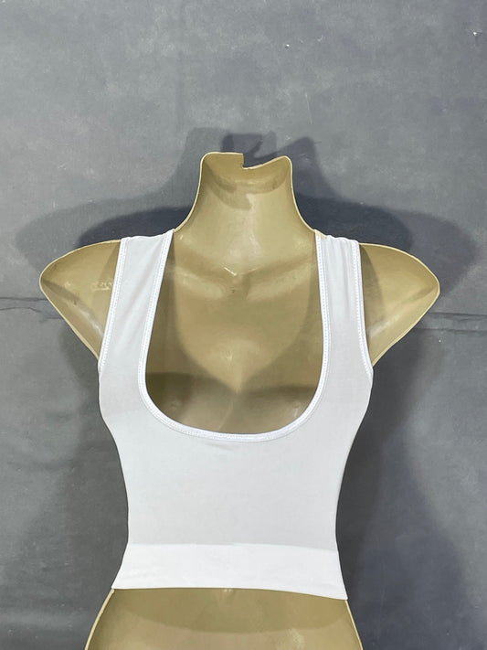 Preloved Labels White Sports Gym Bra For Women XL