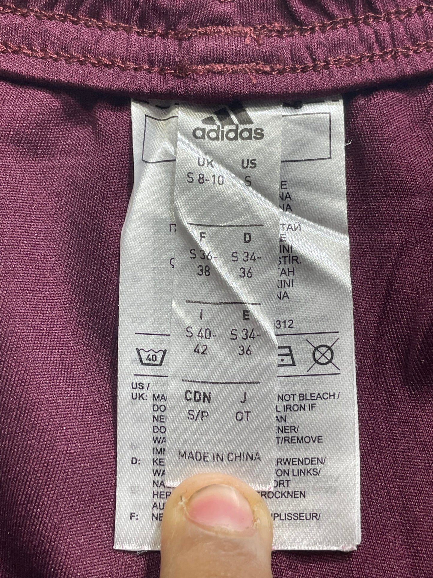 Adidas Maroon Jeans Short For Women Small