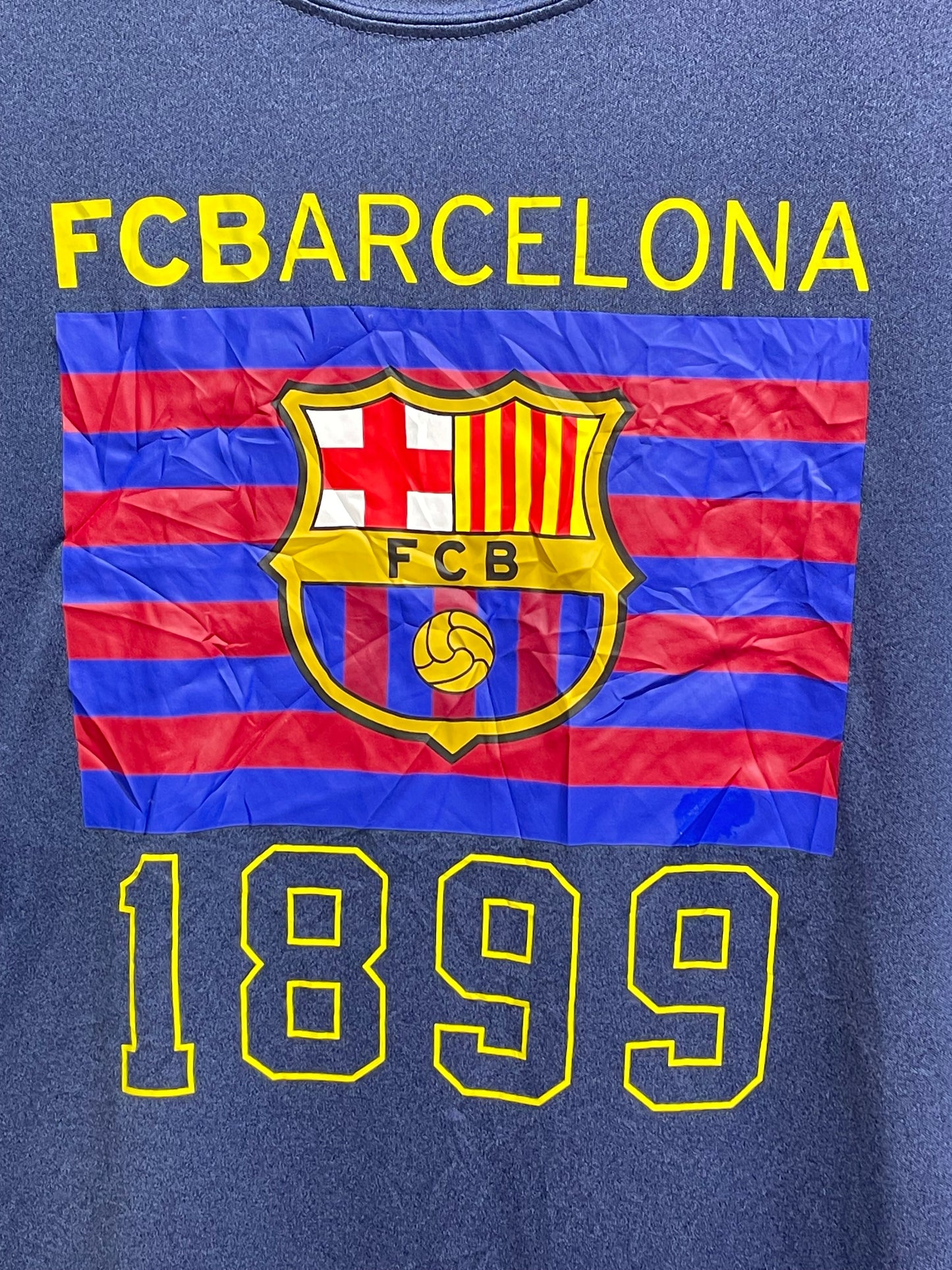 FC Barcelona Big Logo Blue Sports For Men T Shirt X Large