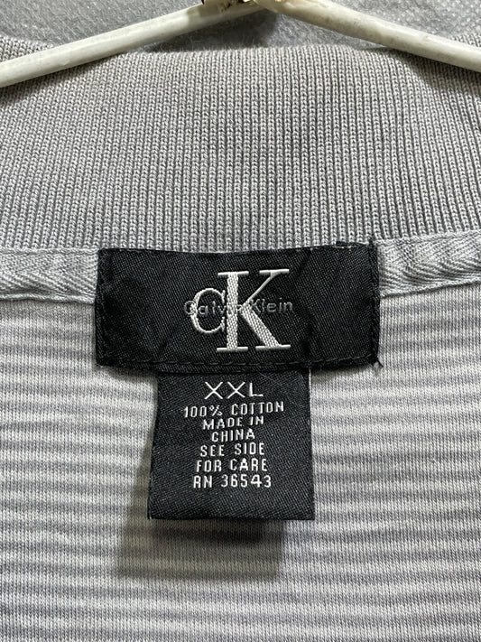 Calvin Klein Gray Cotton Polo T Shirt For Men X Large