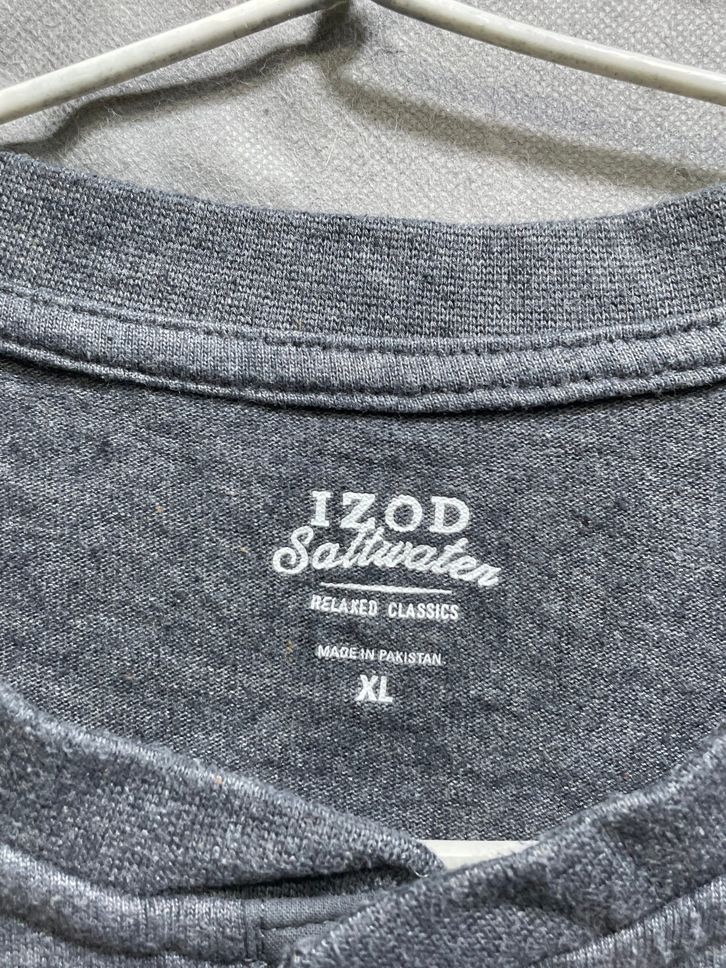 Izod Gray Cotton T Shirt For Men XL