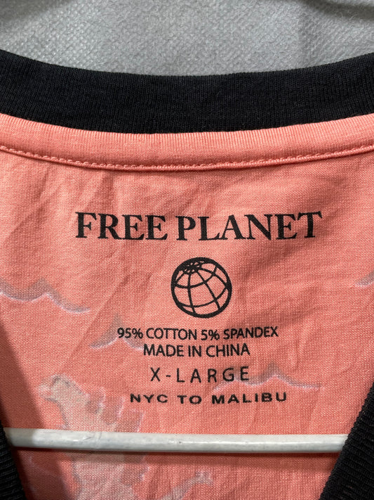 Free Planet Orange Cotton T Shirt For Men XL