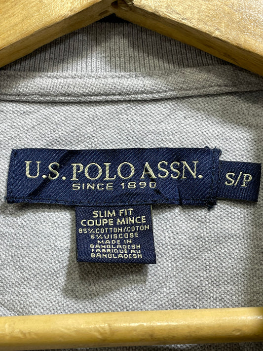 U.S Polo Assn Gray Cotton Polo T Shirt For Men Small