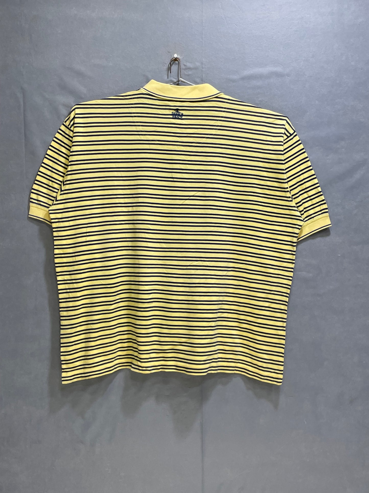 Pebble Beach Yellow Cotton Polo T Shirt For Men Large