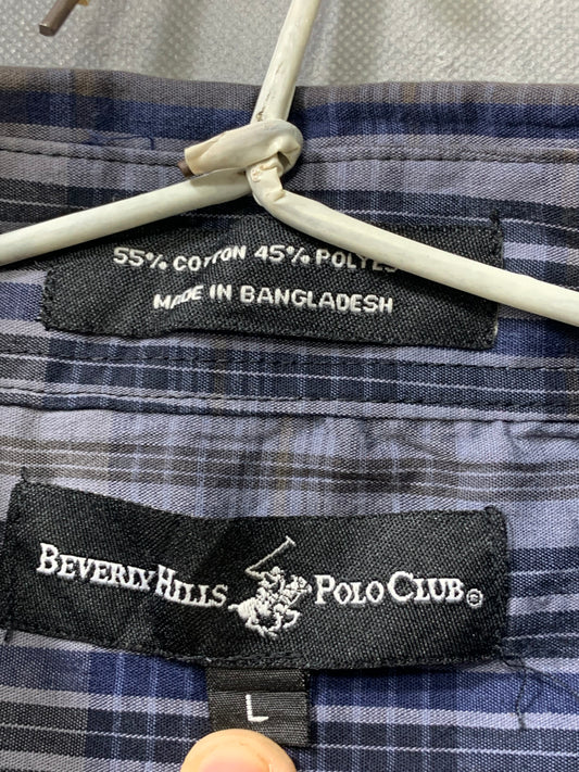 Polo Blue Cotton Shirt For Men XL