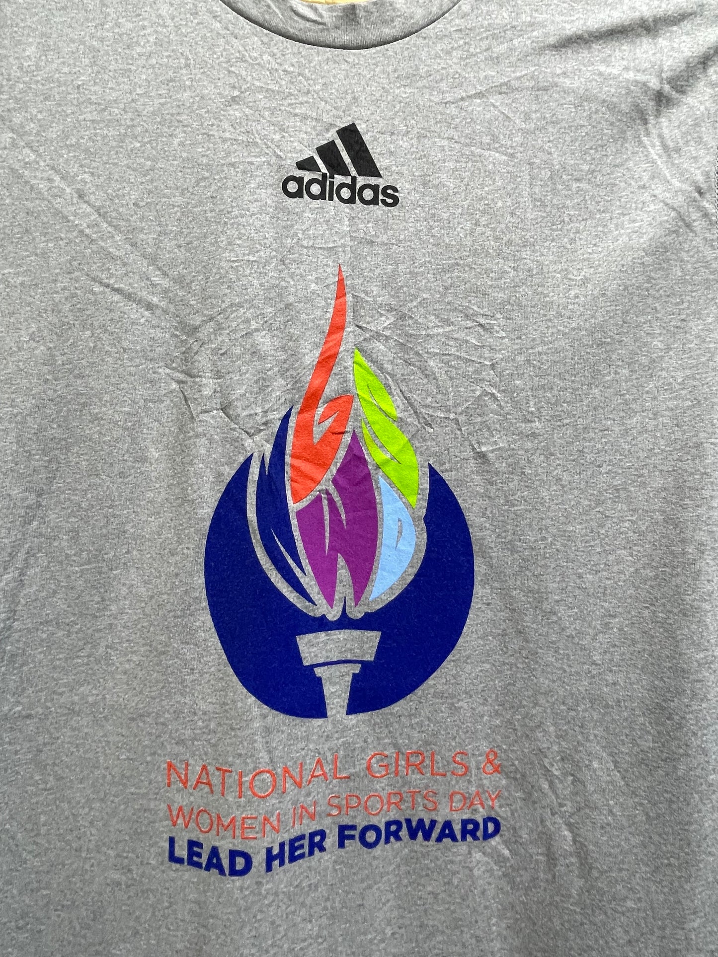 Adidas Gray Sports For Men T Shirt S