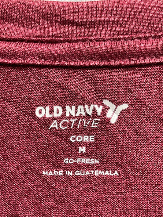 Old Navy Maroon Sports For Men T Shirt Medium