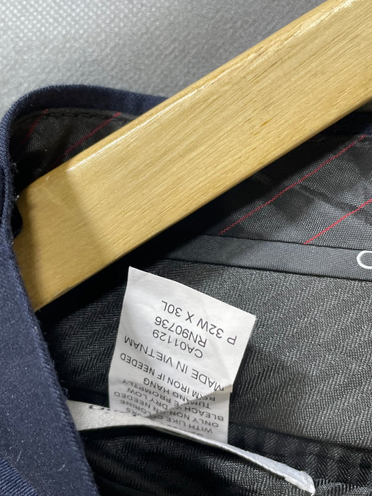 Calvin Klein Blue Polyester Dress Pant For Men M