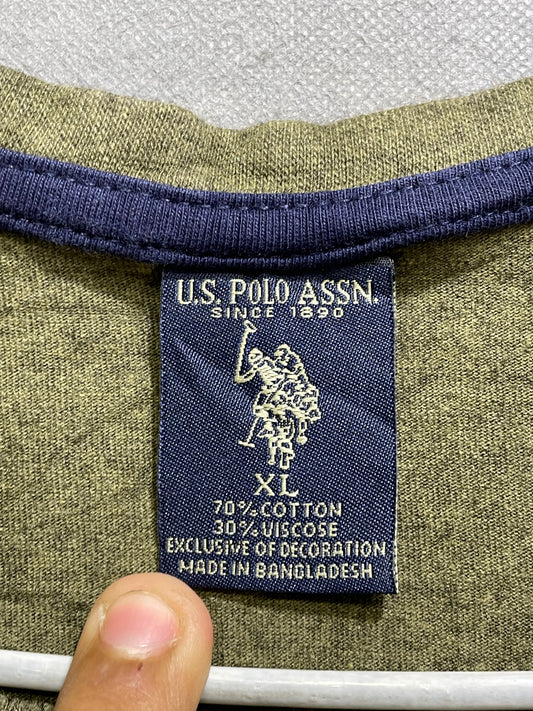 U.S. Polo Assn Green Cotton T Shirt For Men Large