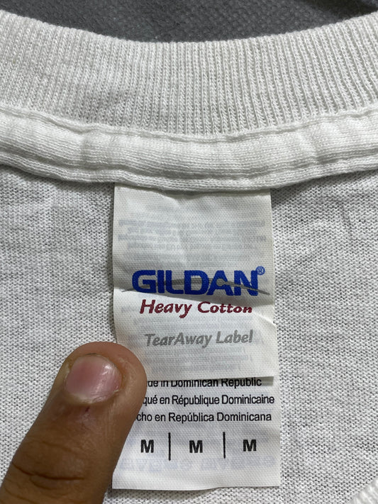 Gildan White Cotton T Shirt For Men Medium