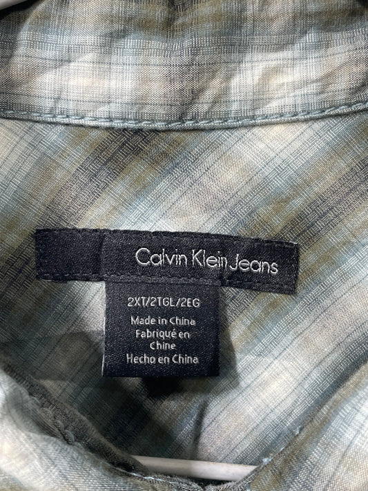 Calvin Klein Green Cotton Shirt For Men XXL