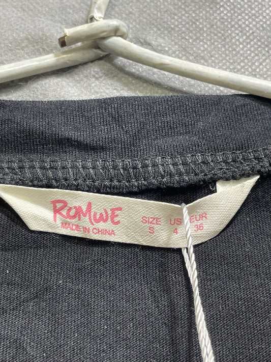 Romwe Black Cotton T Shirt For Men M