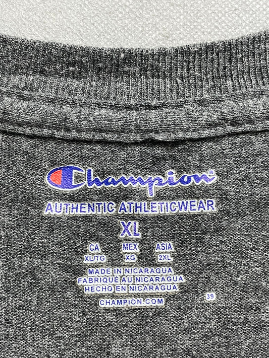 Champion Gray Cotton T Shirt For Men X Large