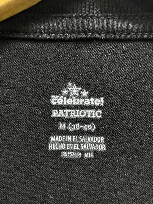 Celebrate Patriotic Black Cotton T Shirt For Men Medium