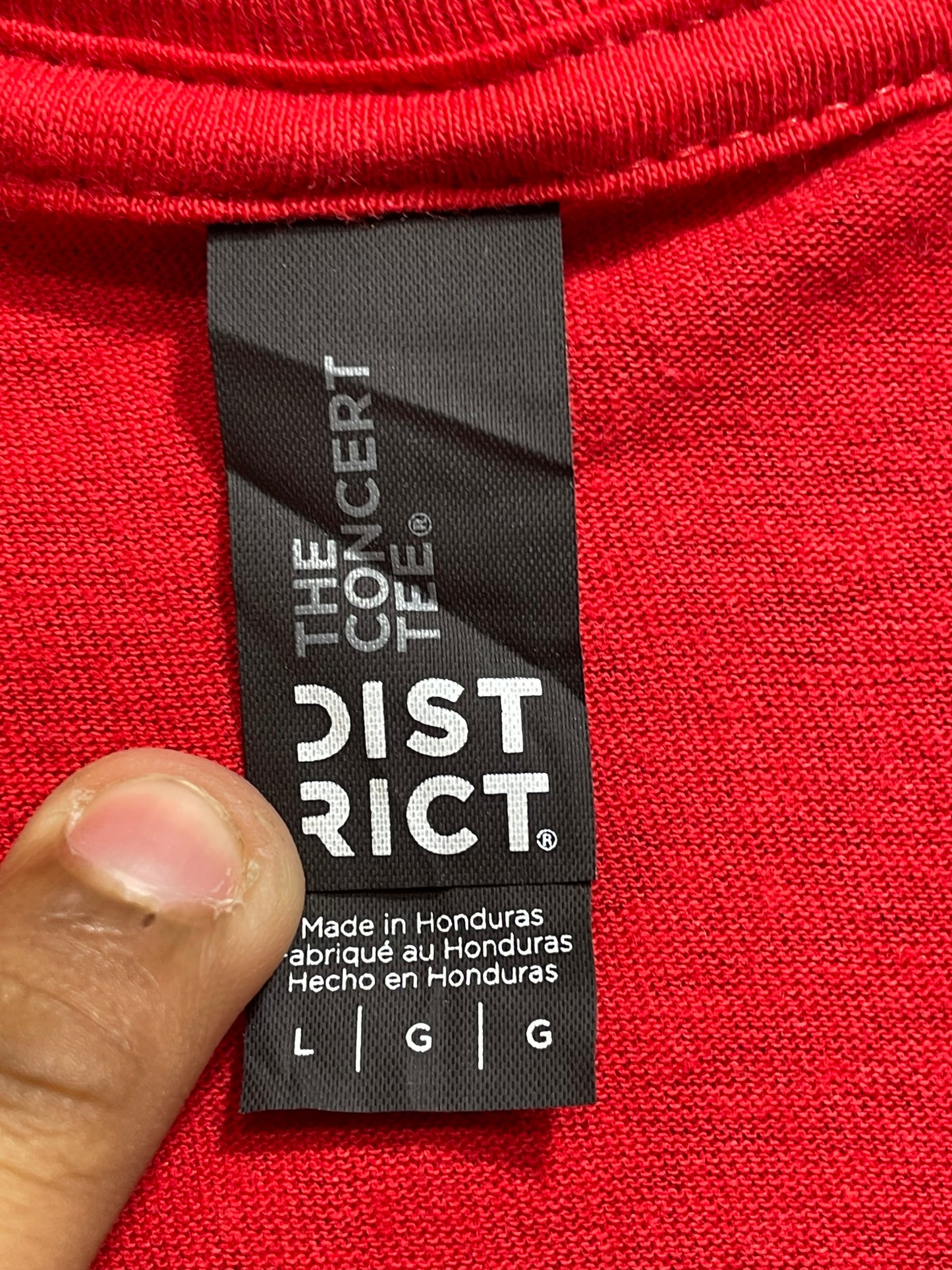 District Red Cotton T Shirt For Men Large