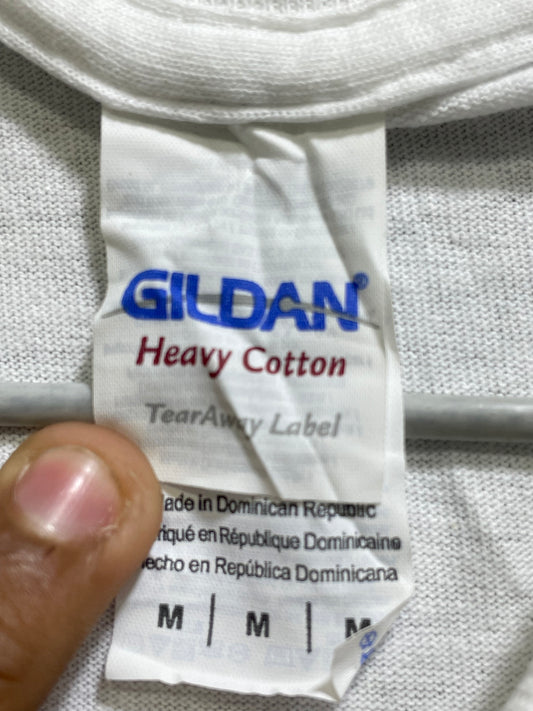 Gildan White Cotton T Shirt For Men Medium
