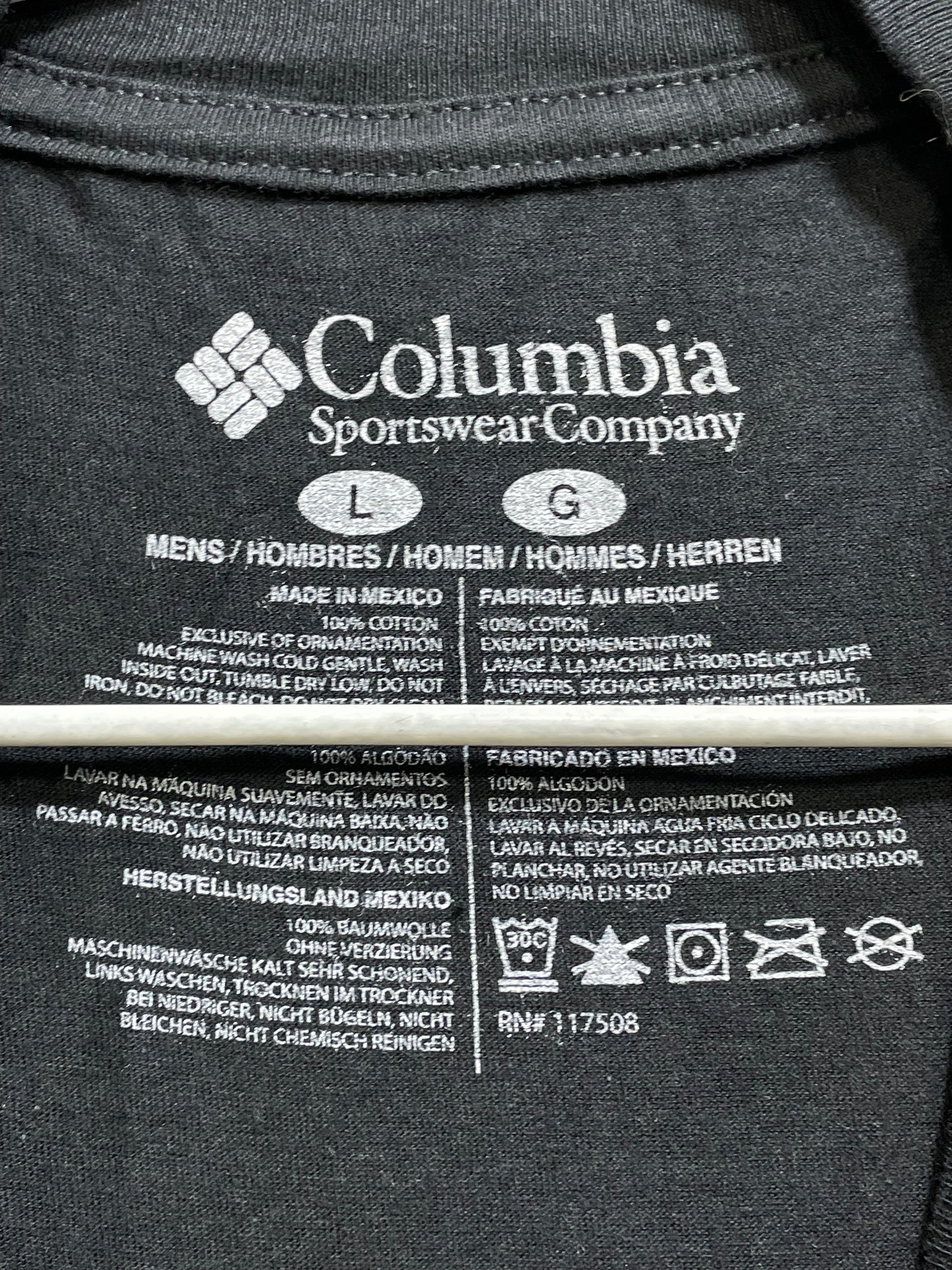 Columbia Black Cotton T Shirt For Men Large