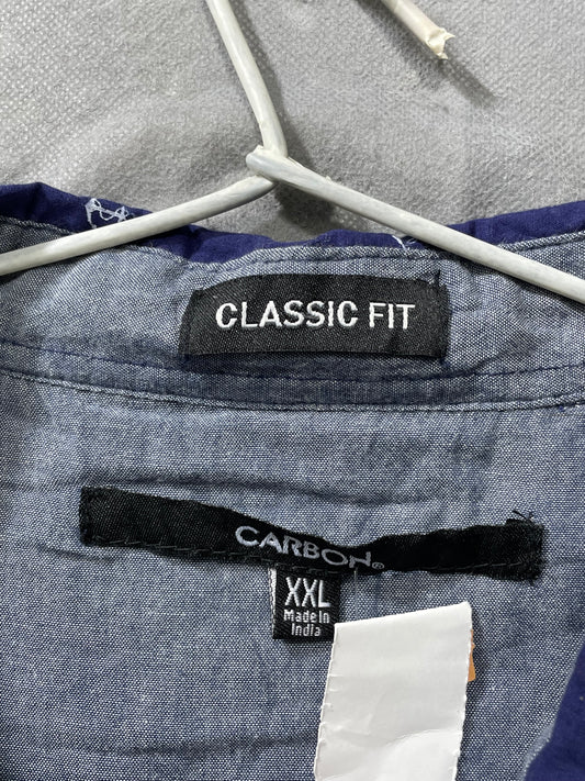 Carbon Blue Cotton Shirt For Men XL