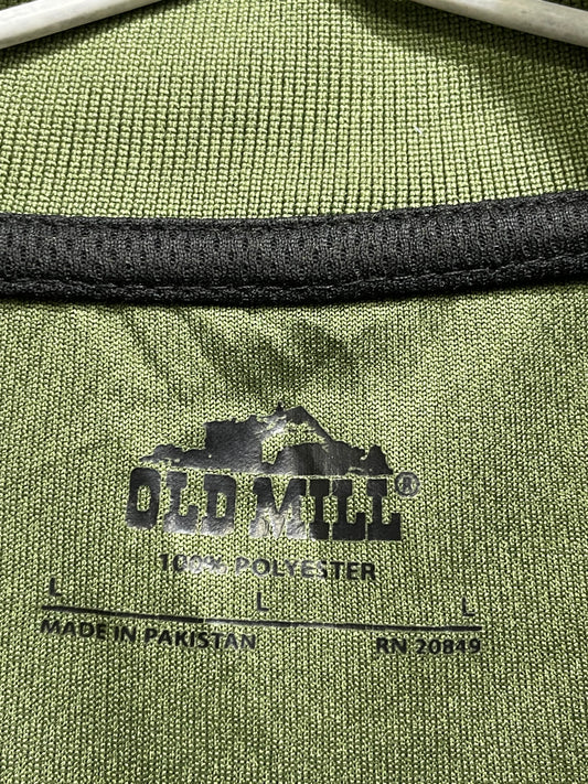 Old Mill Green Polyester Sport Polo T Shirt For Men L