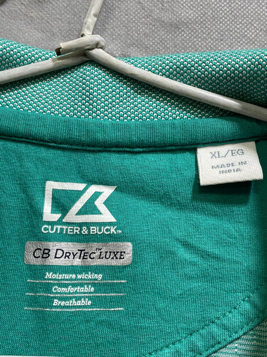 Cutter & Buck Green Polyester Sport Polo T Shirt For Men L