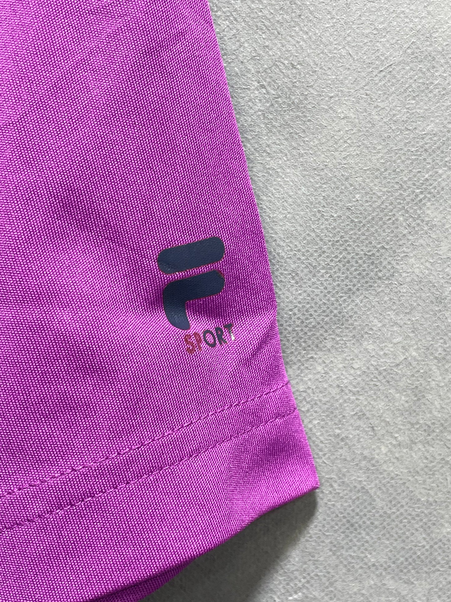 Fila Purple Polyester Sport Polo T Shirt For Men Small