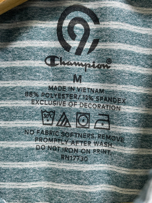 Champion Green Polyester Sport Polo T Shirt For Men M