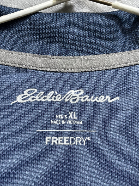 Eddie Bauer Blue Polyester Sport Polo T Shirt For Men X Large