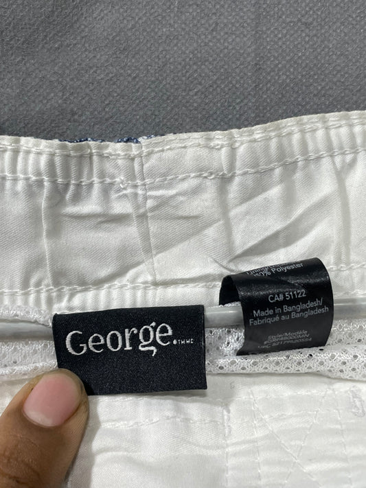George Blue Polyester Short For Men L