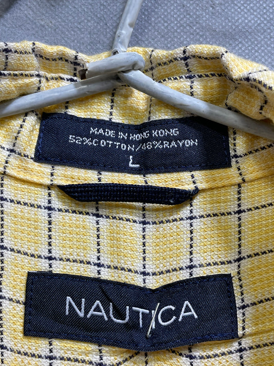 Nautica Yeloow Cotton Shirt For Men Large