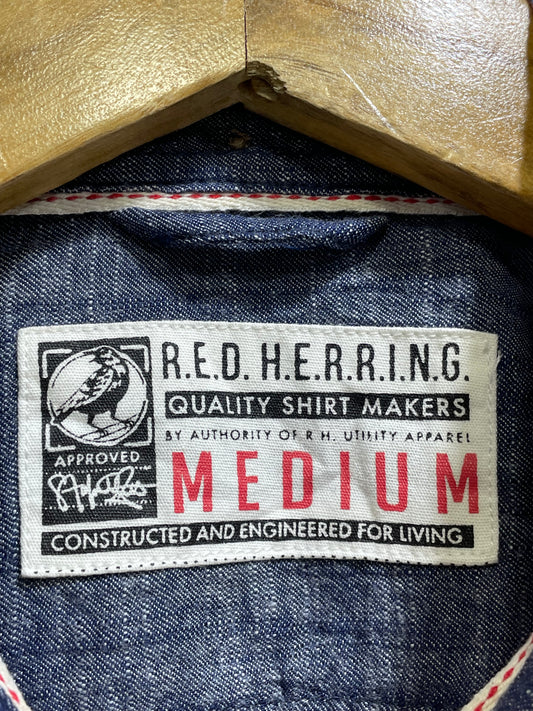 RED HERING Red Cotton Shirt For Men Medium