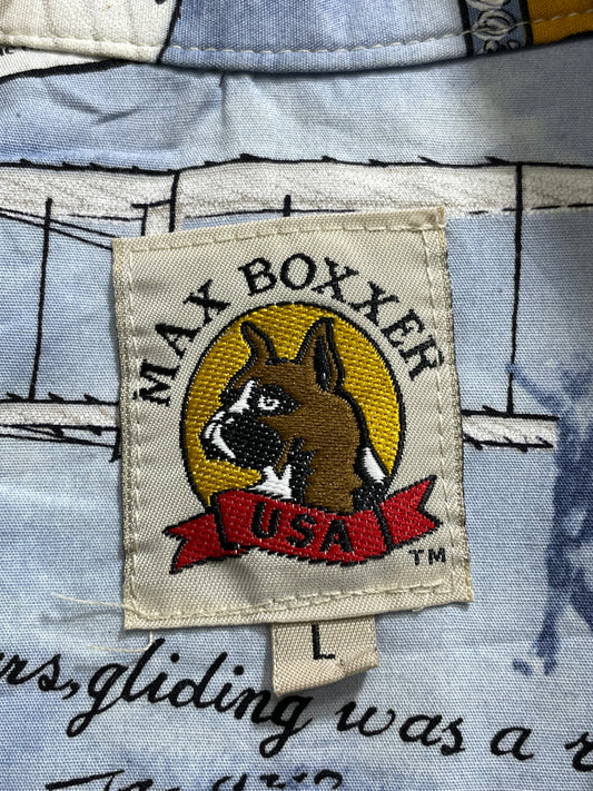 Max Boxer Blue Cotton Shirt For Men Large