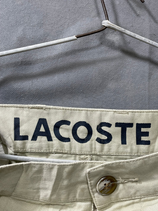 Lacoste Cream Cotton Short For Men L