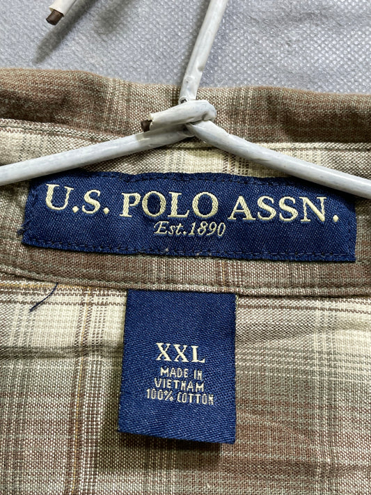 U.S.POLO.ASSN. Cream Cotton Shirt For Men XX Large