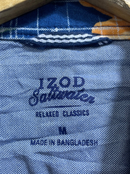Izod Blue Cotton Shirt For Men Medium