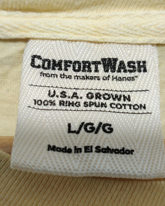 Comfort Wash Yellow T Shirt For Men L