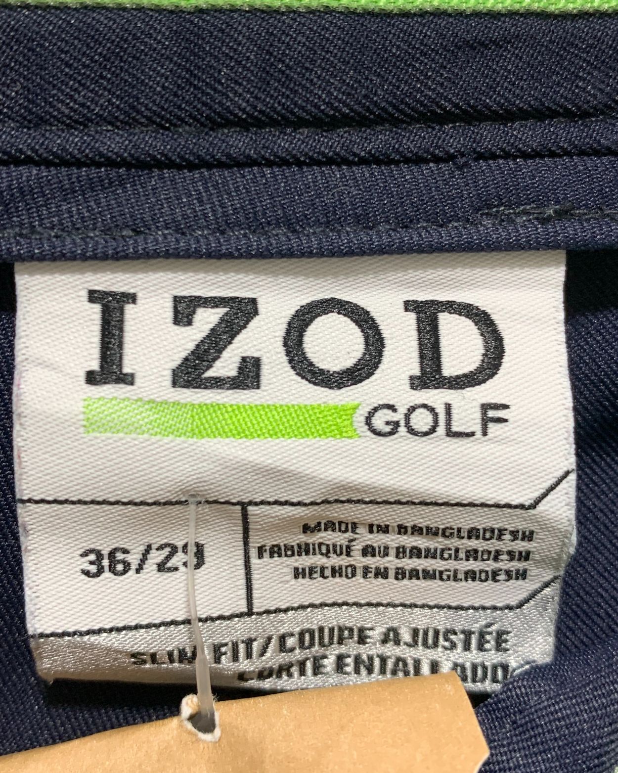 Izod Blue Cotton Dress Pant For Men L