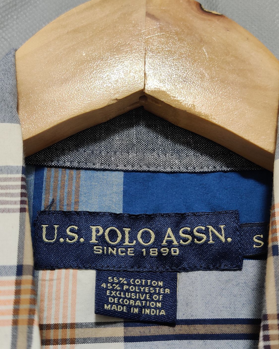 Polo U.S. Assn Blue Cotton Shirt For Men L