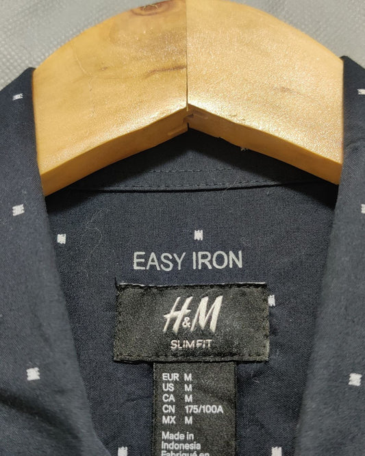 H&M Black Cotton Shirt For Men M